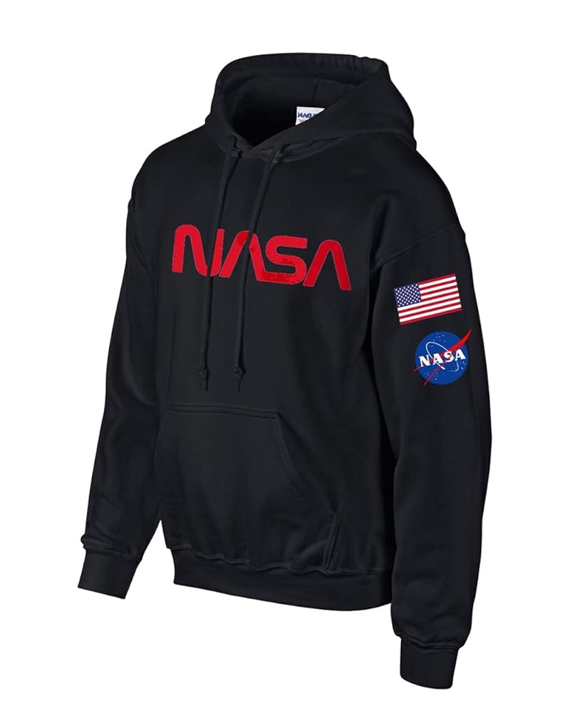 Amazon.com: Studio 9Thirty3 Adult NASA Hoodie with Flag